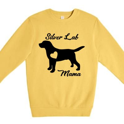 Proud Silver Lab Mama Mom Labrador Retriever Funny Gift Premium Crewneck Sweatshirt