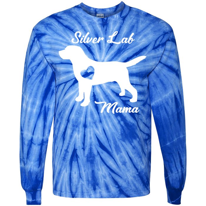 Proud Silver Lab Mama Mom Labrador Retriever Funny Gift Tie-Dye Long Sleeve Shirt