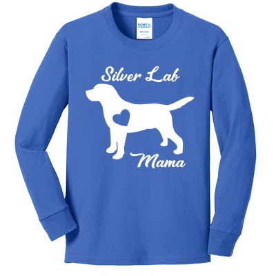 Proud Silver Lab Mama Mom Labrador Retriever Funny Gift Kids Long Sleeve Shirt