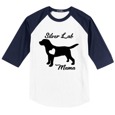 Proud Silver Lab Mama Mom Labrador Retriever Funny Gift Baseball Sleeve Shirt