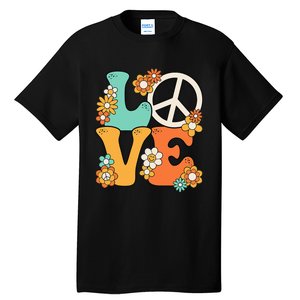 Peace Sign Love 60s 70s Groovy Hippie Theme Party Tall T-Shirt