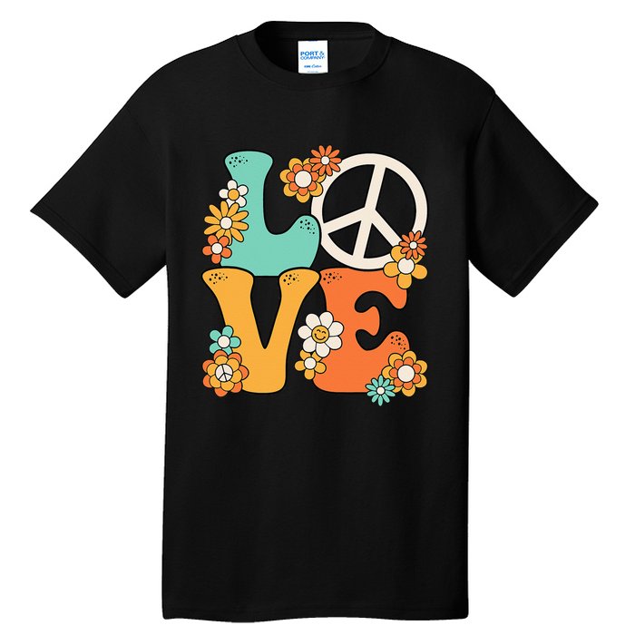 Peace Sign Love 60s 70s Groovy Hippie Theme Party Tall T-Shirt