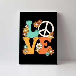 Peace Sign Love 60s 70s Groovy Hippie Theme Party Canvas