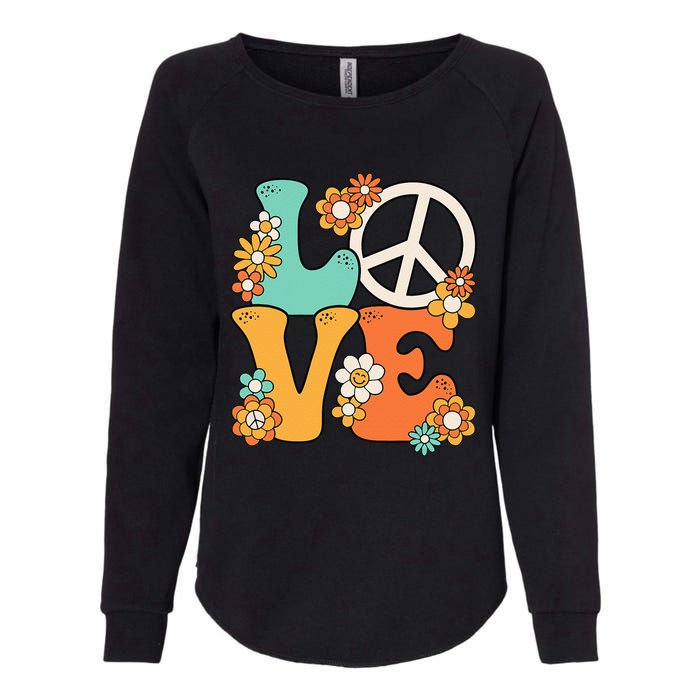 Peace Sign Love 60s 70s Groovy Hippie Theme Party Womens California Wash Sweatshirt