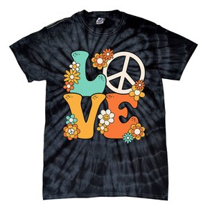 Peace Sign Love 60s 70s Groovy Hippie Theme Party Tie-Dye T-Shirt