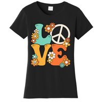 Peace Sign Love 60s 70s Groovy Hippie Theme Party Women's T-Shirt