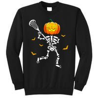 Pumpkin Skeleton Lacrosse Halloween Sweatshirt