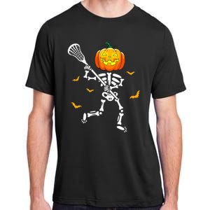 Pumpkin Skeleton Lacrosse Halloween Adult ChromaSoft Performance T-Shirt