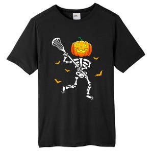 Pumpkin Skeleton Lacrosse Halloween Tall Fusion ChromaSoft Performance T-Shirt