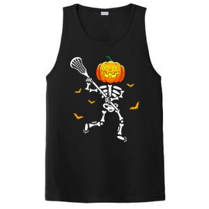 Pumpkin Skeleton Lacrosse Halloween PosiCharge Competitor Tank