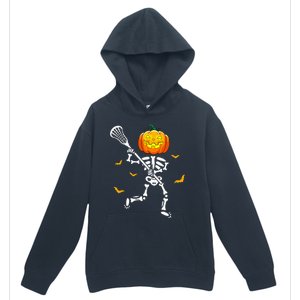 Pumpkin Skeleton Lacrosse Halloween Urban Pullover Hoodie