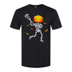 Pumpkin Skeleton Lacrosse Halloween Softstyle CVC T-Shirt