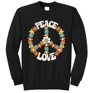 Peace Sign Love 60s 70s Groovy Hippie Theme Party Sweatshirt