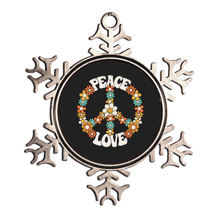 Peace Sign Love 60s 70s Groovy Hippie Theme Party Metallic Star Ornament