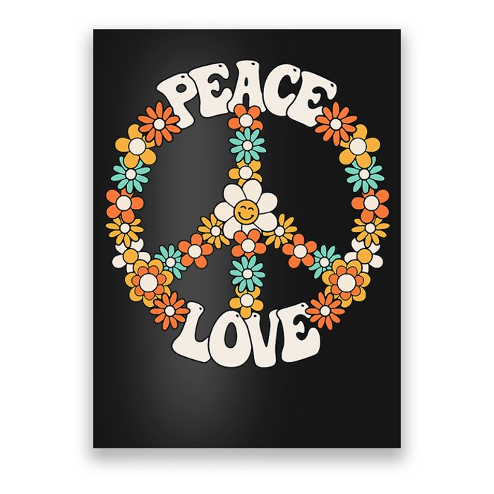 Peace Sign Love 60s 70s Groovy Hippie Theme Party Poster