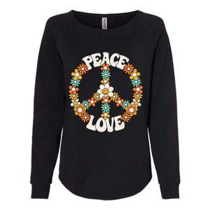 Peace Sign Love 60s 70s Groovy Hippie Theme Party Womens California Wash Sweatshirt