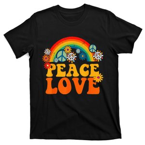 PEACE SIGN LOVE 60s 70s Tie Dye Hippie Halloween Costume T-Shirt