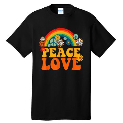 PEACE SIGN LOVE 60s 70s Tie Dye Hippie Halloween Costume Tall T-Shirt