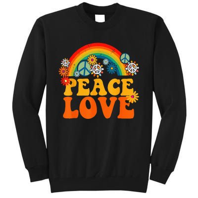 PEACE SIGN LOVE 60s 70s Tie Dye Hippie Halloween Costume Tall Sweatshirt