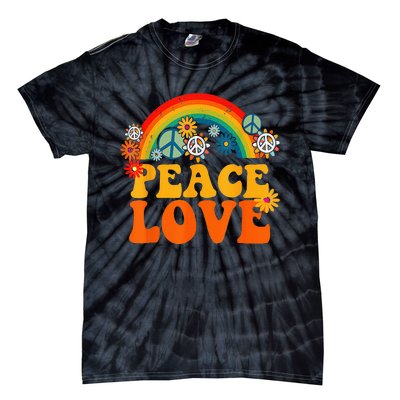 PEACE SIGN LOVE 60s 70s Tie Dye Hippie Halloween Costume Tie-Dye T-Shirt