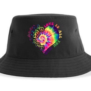 PEACE SIGN LOVE 60s 70s Tie Dye Hippie Halloween Costume Sustainable Bucket Hat