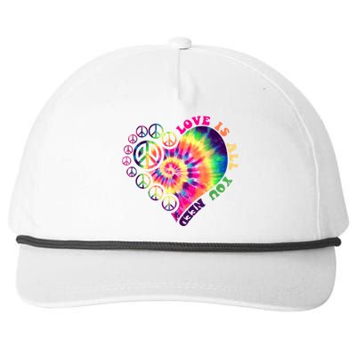 PEACE SIGN LOVE 60s 70s Tie Dye Hippie Halloween Costume Snapback Five-Panel Rope Hat