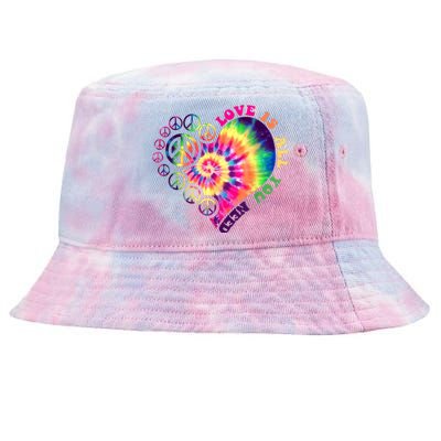 PEACE SIGN LOVE 60s 70s Tie Dye Hippie Halloween Costume Tie-Dyed Bucket Hat