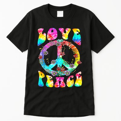 Peace Sign Love 60's 70's Tie Dye Hippie Costume Tall T-Shirt