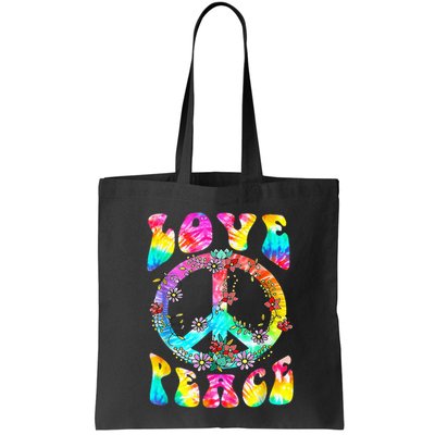 Peace Sign Love 60's 70's Tie Dye Hippie Costume Bag