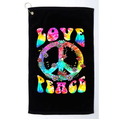 Peace Sign Love 60's 70's Tie Dye Hippie Costume Golf Towel
