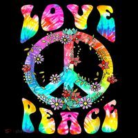 Peace Sign Love 60's 70's Tie Dye Hippie Costume Kids T-Shirt