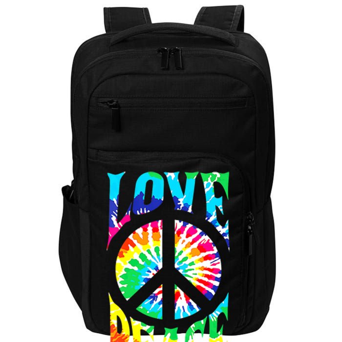 Peace Sign Love 60S 70S Tie Dye Hippie Costume Impact Tech Backpack