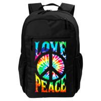 Peace Sign Love 60S 70S Tie Dye Hippie Costume Daily Commute Backpack