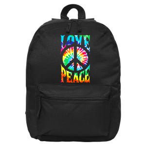 Peace Sign Love 60S 70S Tie Dye Hippie Costume 16 in Basic Backpack