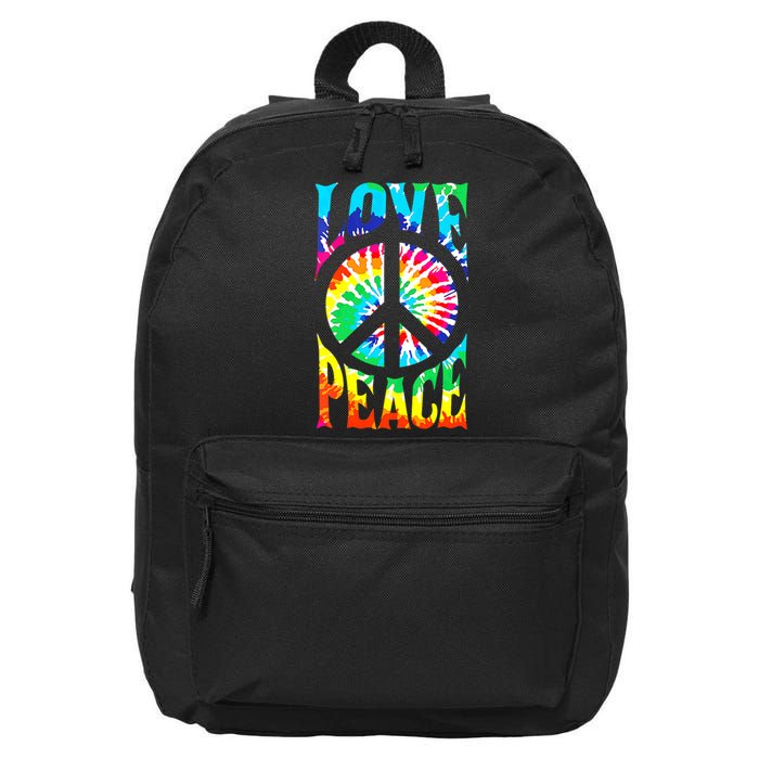 Peace Sign Love 60S 70S Tie Dye Hippie Costume 16 in Basic Backpack