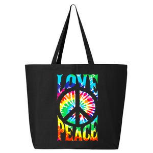 Peace Sign Love 60S 70S Tie Dye Hippie Costume 25L Jumbo Tote