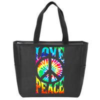 Peace Sign Love 60S 70S Tie Dye Hippie Costume Zip Tote Bag