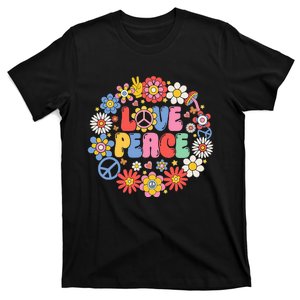 Peace Sign Love 60s 70s Love Peace Hippie Costume T-Shirt