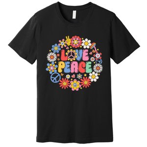 Peace Sign Love 60s 70s Love Peace Hippie Costume Premium T-Shirt