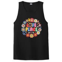 Peace Sign Love 60s 70s Love Peace Hippie Costume PosiCharge Competitor Tank