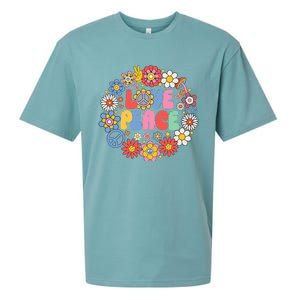 Peace Sign Love 60s 70s Love Peace Hippie Costume Sueded Cloud Jersey T-Shirt