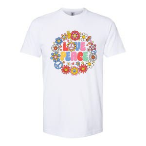 Peace Sign Love 60s 70s Love Peace Hippie Costume Softstyle CVC T-Shirt