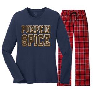 Pumpkin Spice Lover Fall Women's Long Sleeve Flannel Pajama Set 