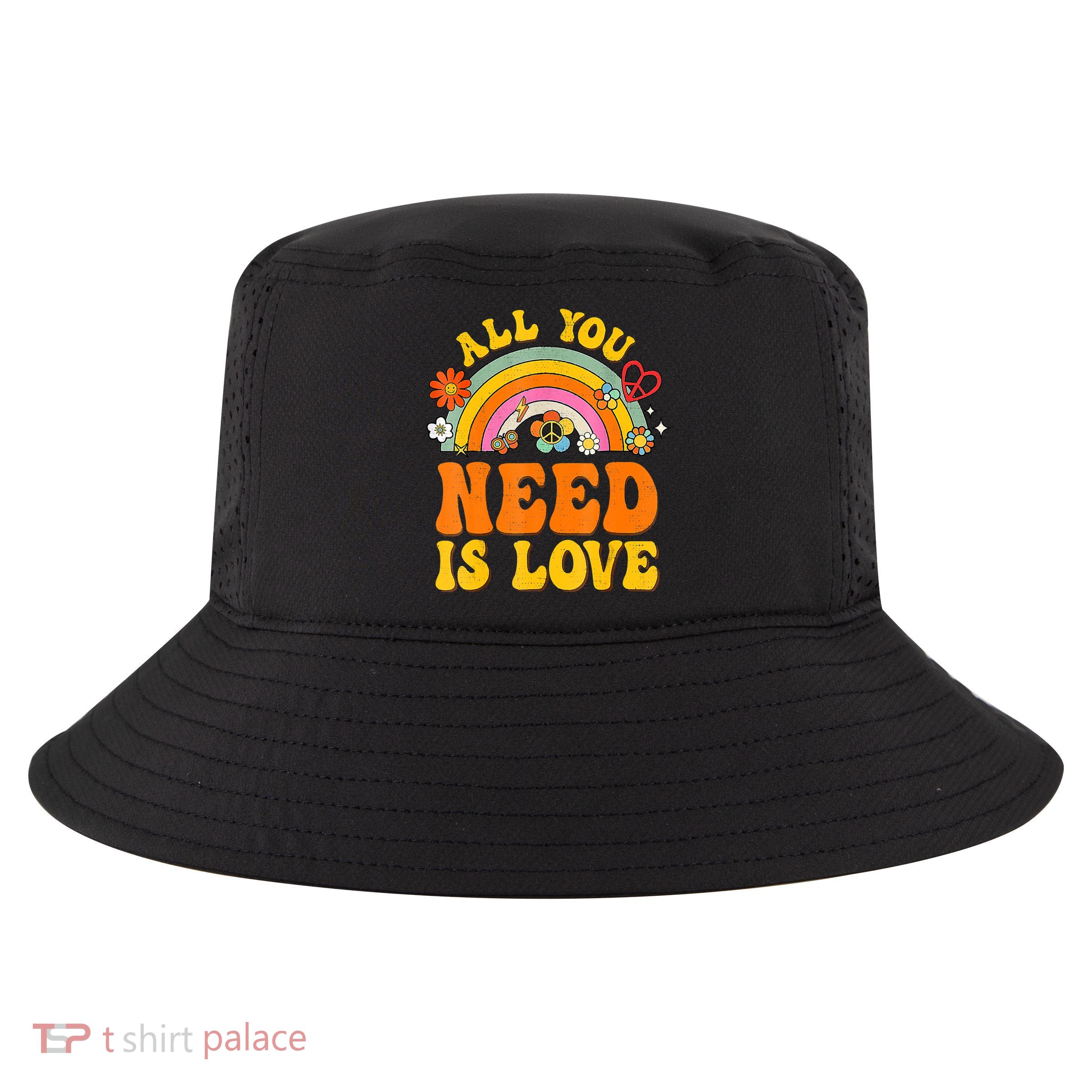 Peace Sign Love 60S 70 Hippie Groovy Vibes Halloween Costume Cool Comfort Performance Bucket Hat