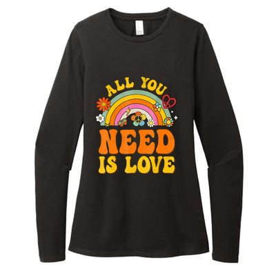 Peace Sign Love 60S 70 Hippie Groovy Vibes Halloween Costume Womens CVC Long Sleeve Shirt