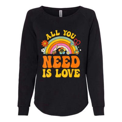 Peace Sign Love 60S 70 Hippie Groovy Vibes Halloween Costume Womens California Wash Sweatshirt