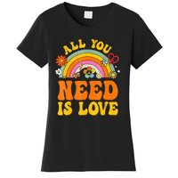 Peace Sign Love 60S 70 Hippie Groovy Vibes Halloween Costume Women's T-Shirt