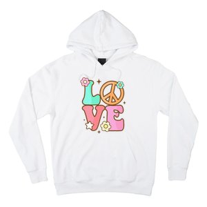 Peace Sign Love 60s 70s Costume Groovy Hippie Theme Party Hoodie