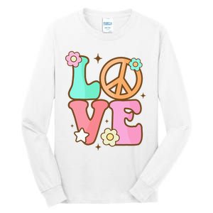 Peace Sign Love 60s 70s Costume Groovy Hippie Theme Party Tall Long Sleeve T-Shirt