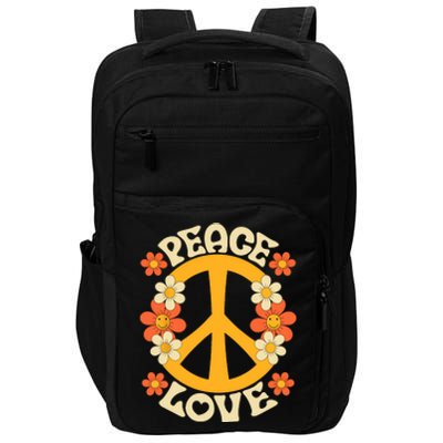 Peace Sign Love 60s 70s Costume 70 Theme Party Groovy Hippie Impact Tech Backpack